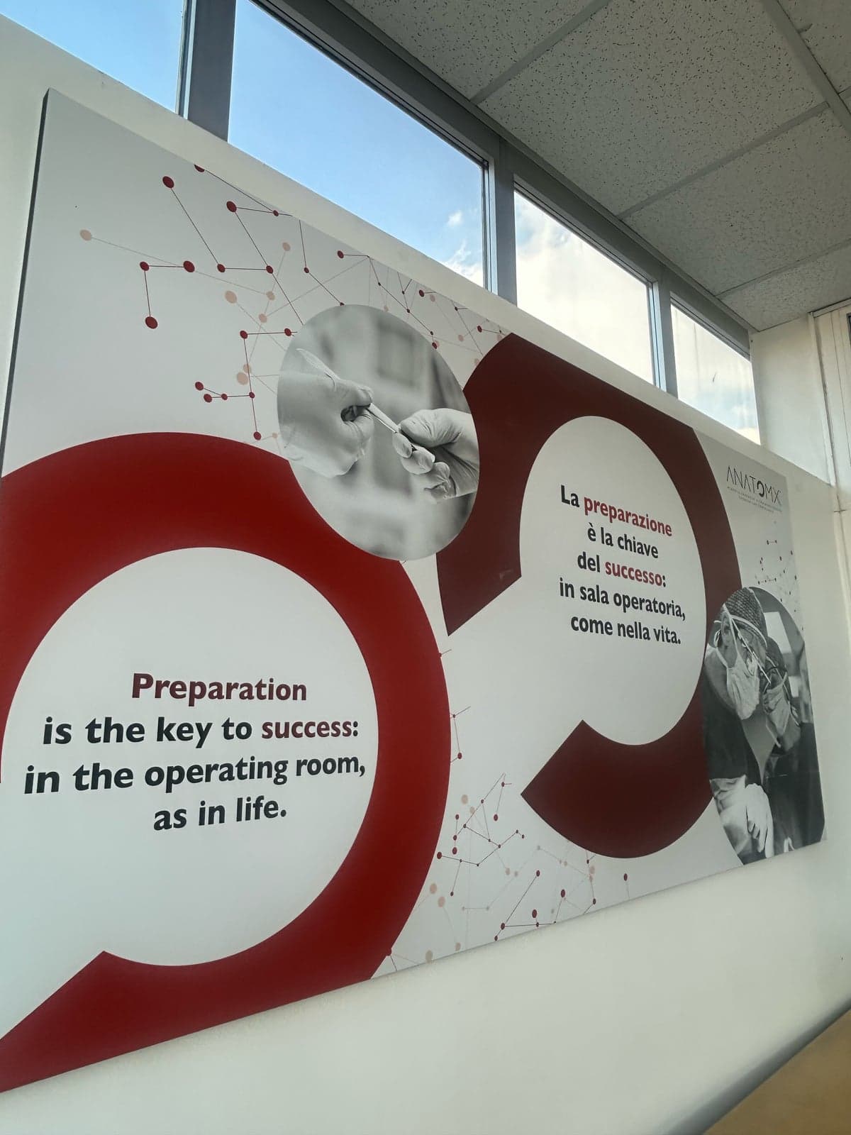 Wall panel with the motto “Preparation is the key to success”